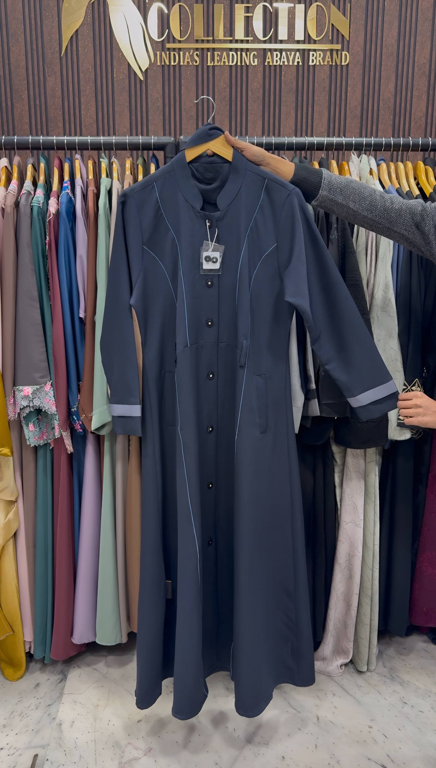 YALINA COAT STYLE ABAYA | BLUE