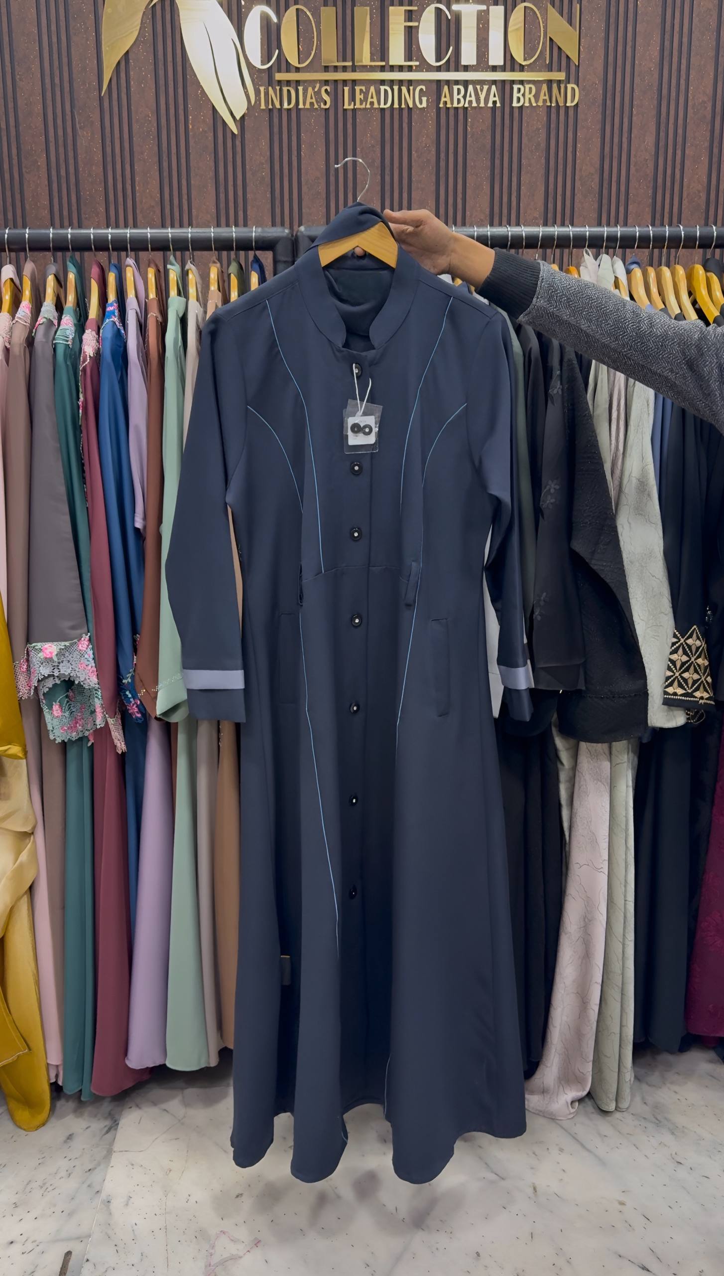 YALINA COAT STYLE ABAYA | BLUE