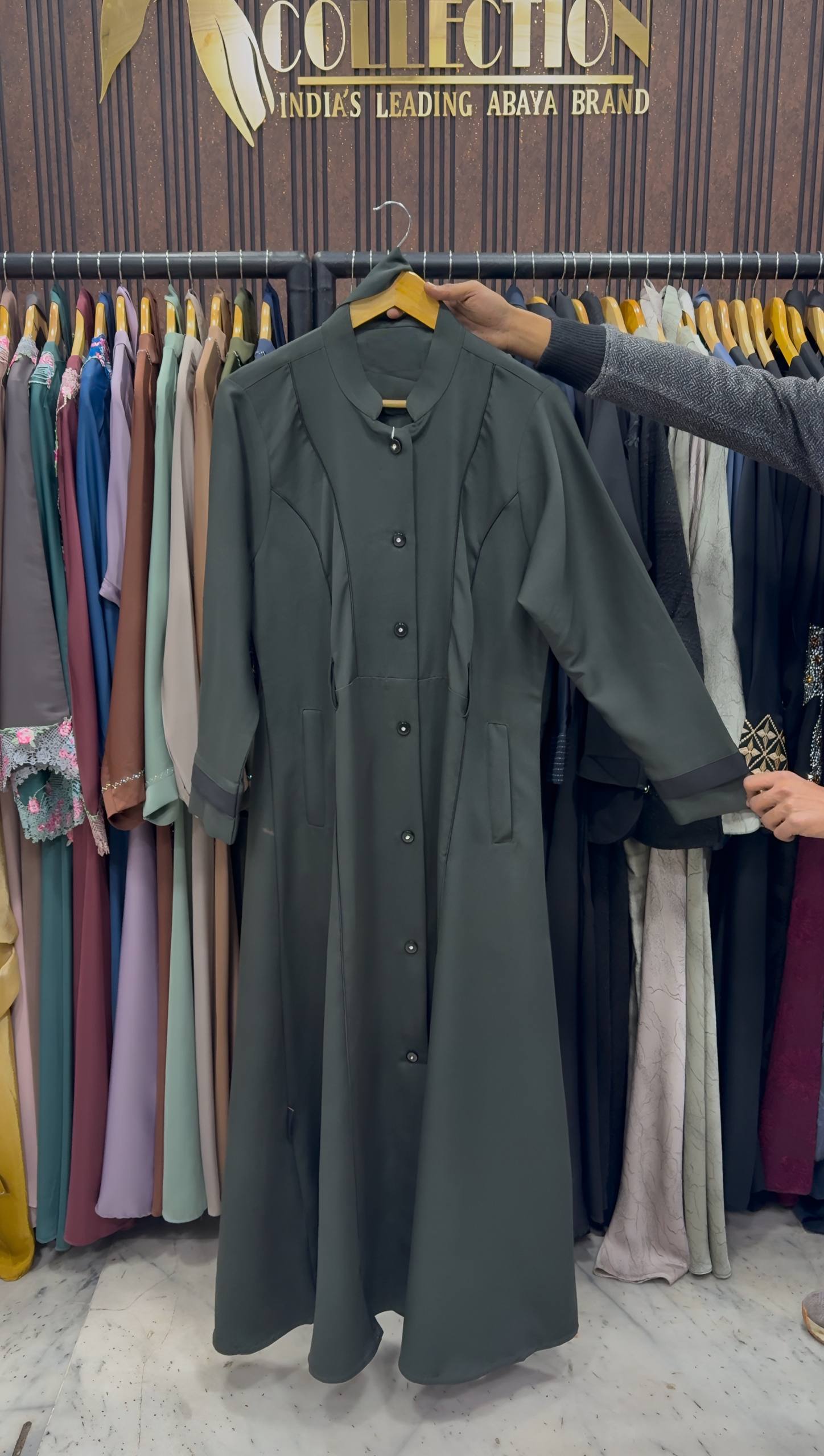 YALINA COAT STYLE ABAYA | OLIVE