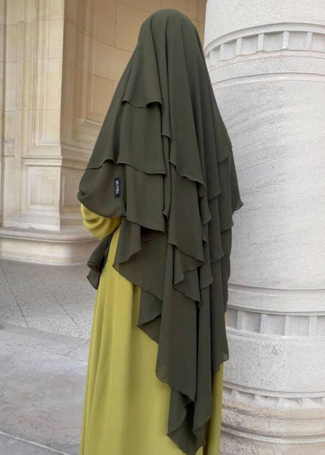 3 LAYERED KHIMAR |  OLIVE