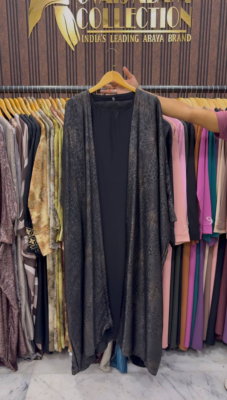 Azrah Korean Print Abaya | SHADE-14