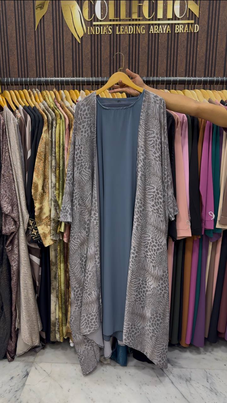 Azrah Korean Print Abaya | SHADE-16