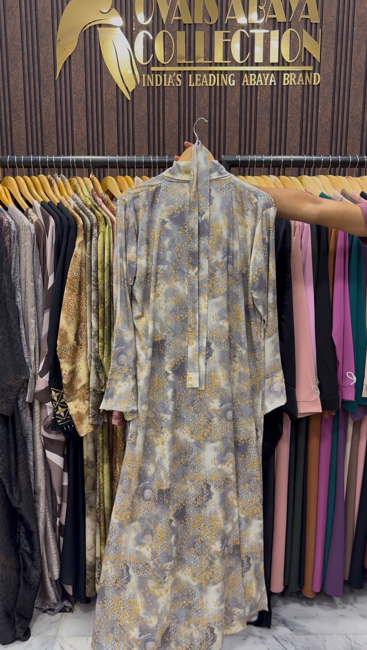 Velora Printed Kimono Abaya | SHADE-07