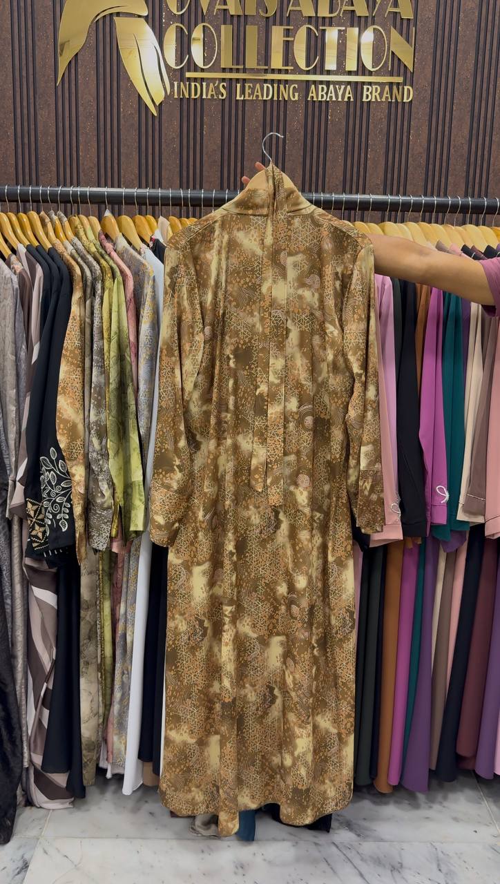 Velora Printed Kimono Abaya | SHADE-06