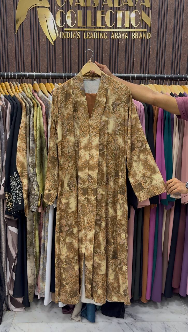 Velora Printed Kimono Abaya | SHADE-06