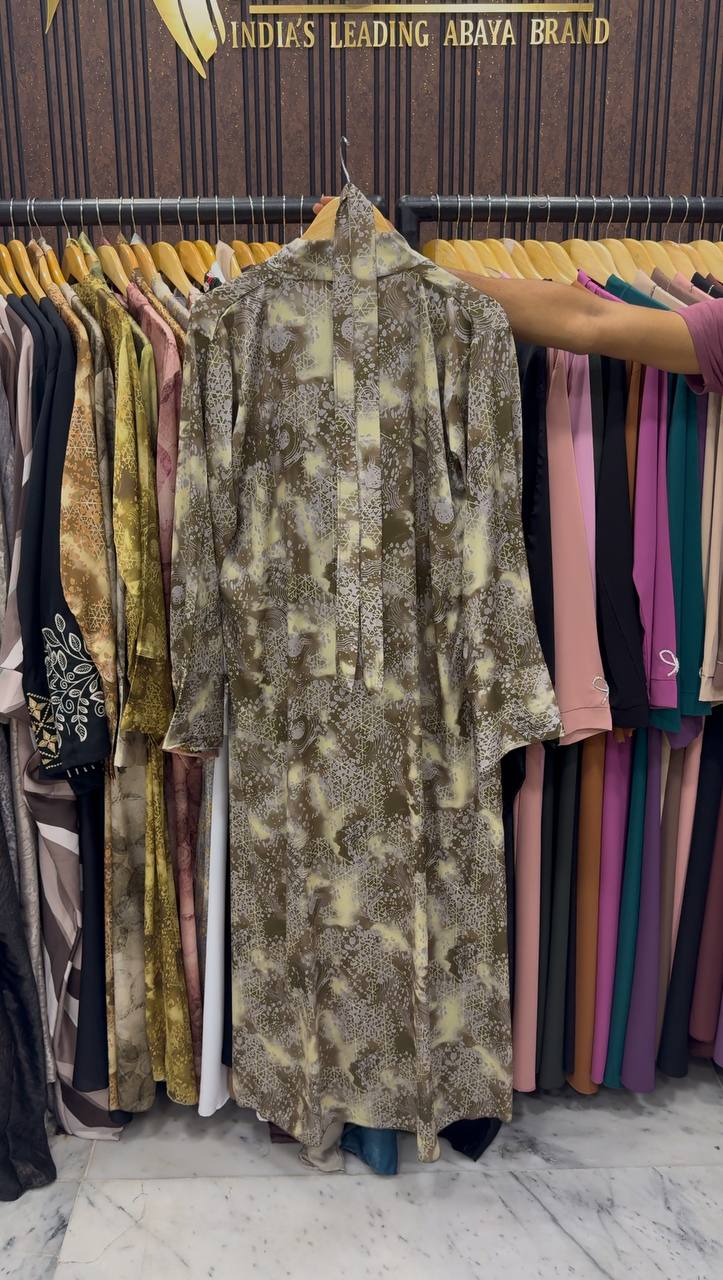 Velora Printed Kimono Abaya | SHADE-02