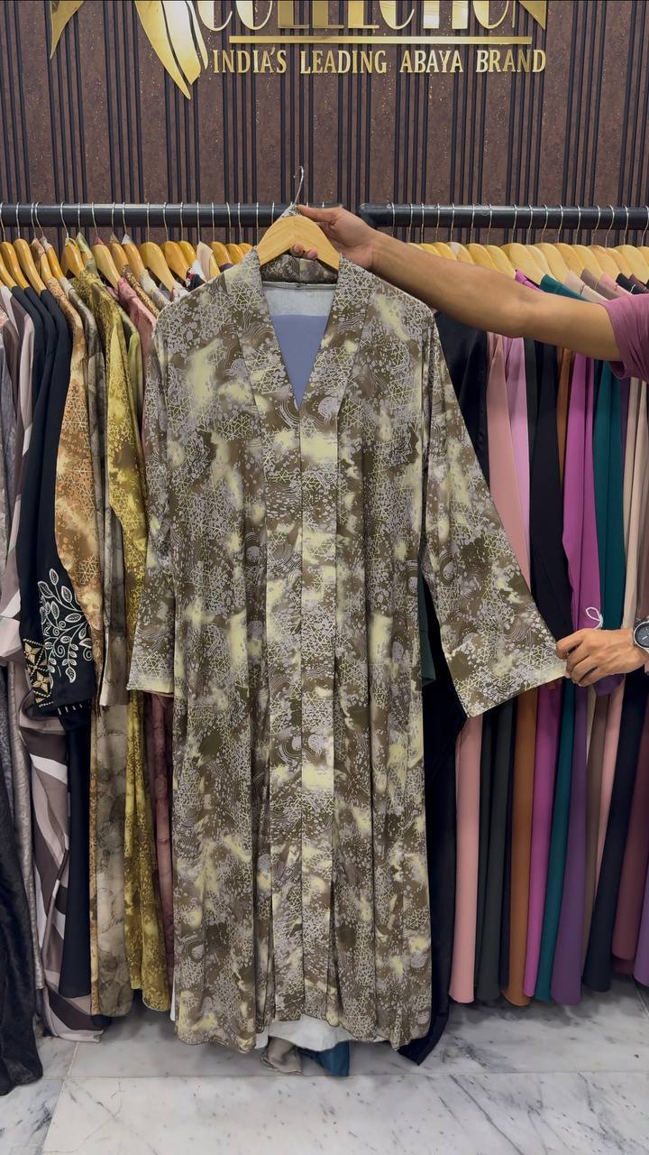 Velora Printed Kimono Abaya | SHADE-02