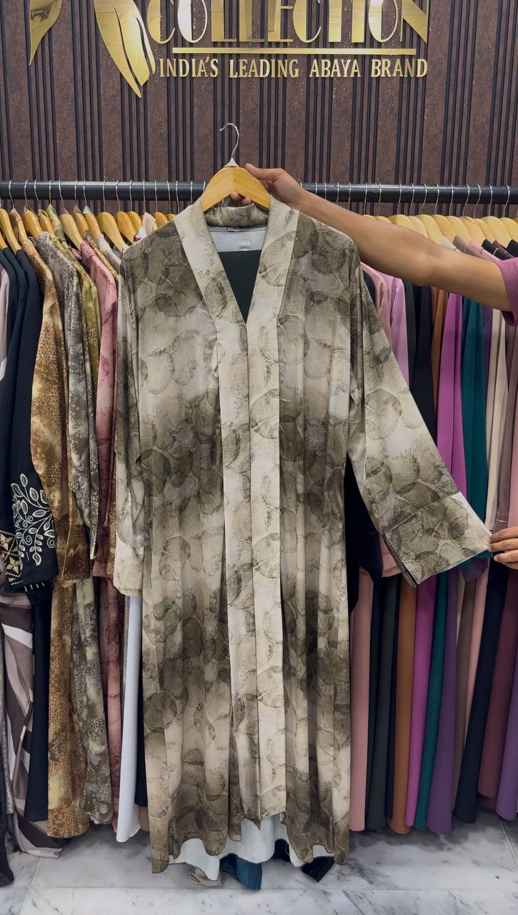 Velora Printed Kimono Abaya | SHADE-01
