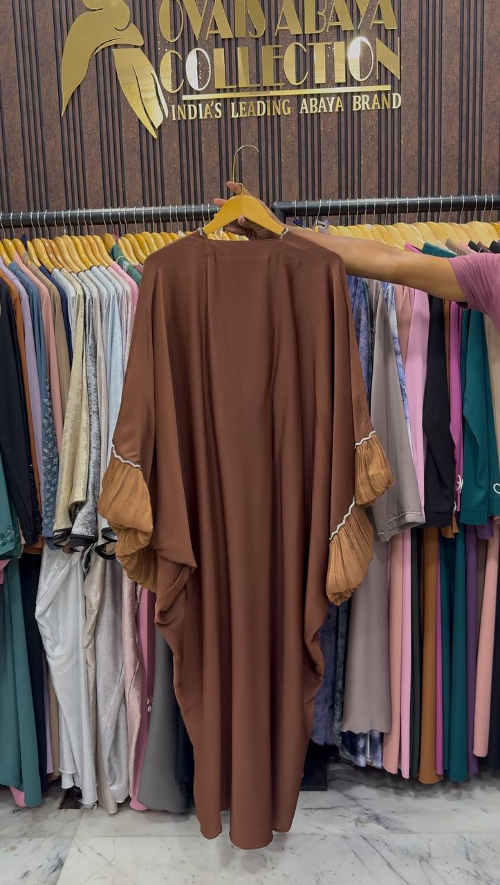 Dua Organza Sleeve Abaya | COPPER