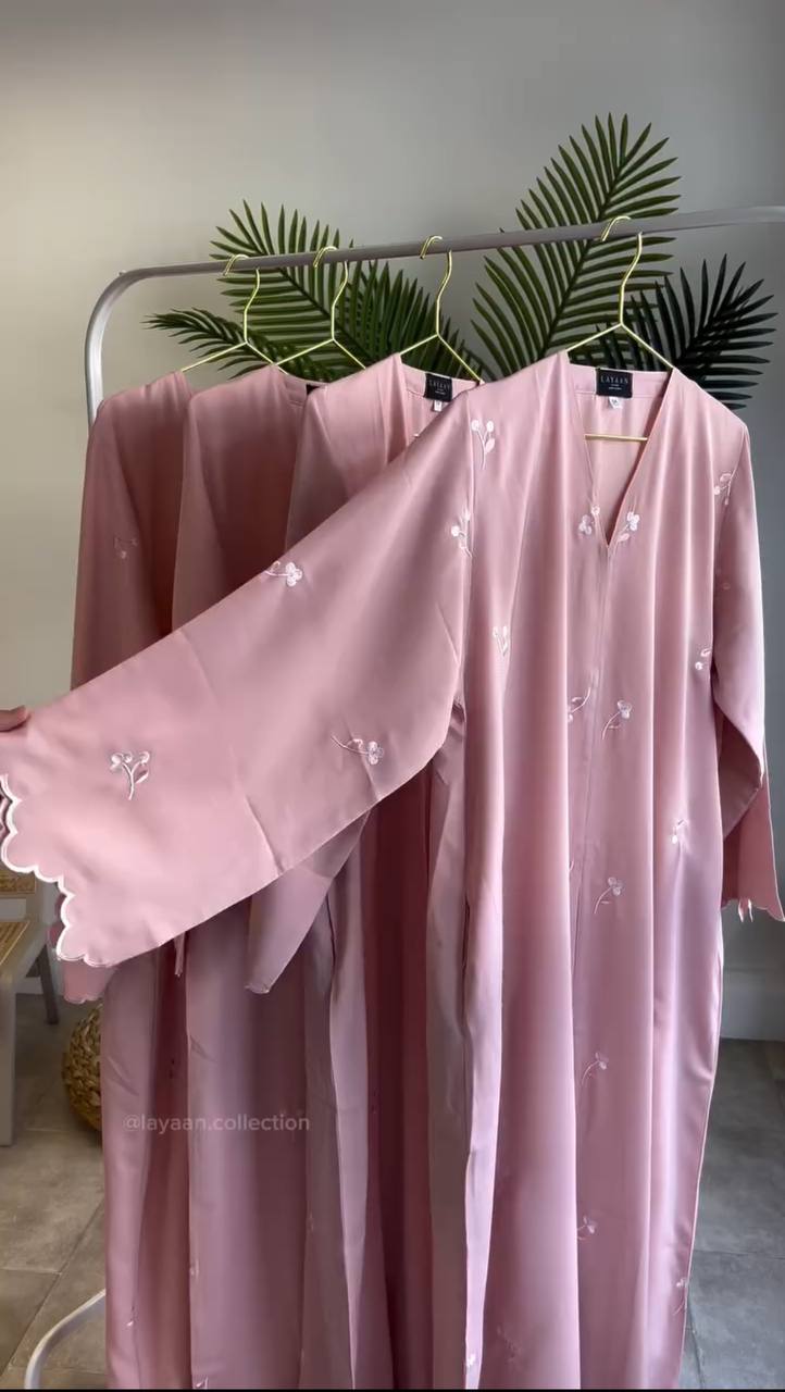 IMAMA FLORAL GRACE ABAYA | PINK