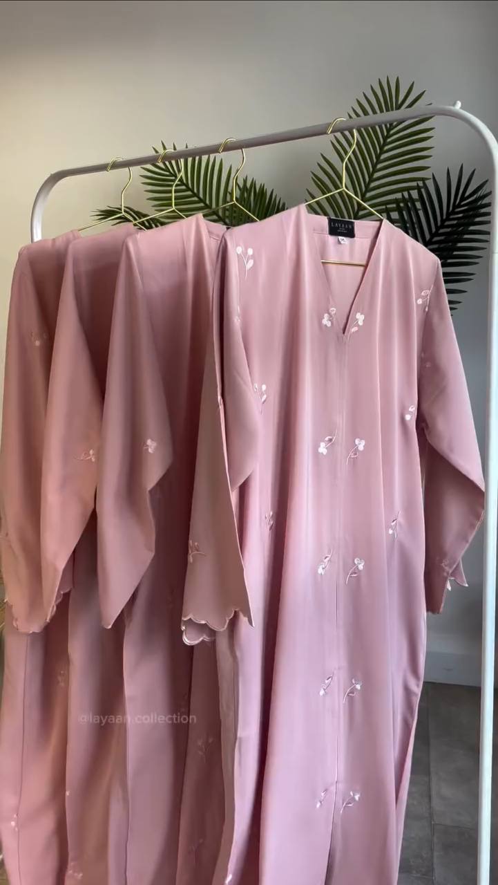 IMAMA FLORAL GRACE ABAYA | PINK