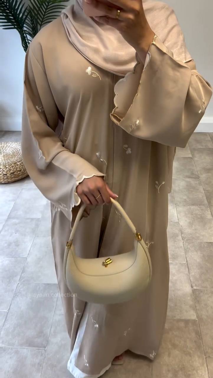 IMAMA FLORAL GRACE ABAYA | NUDE