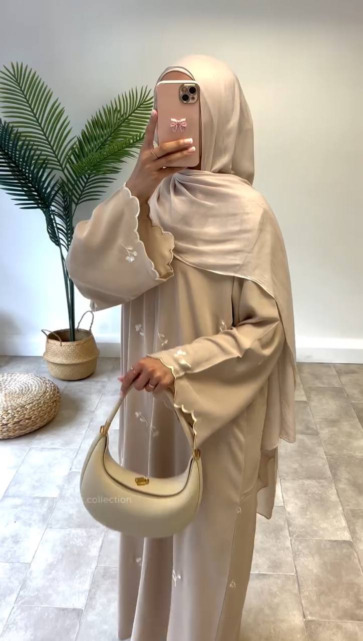 IMAMA FLORAL GRACE ABAYA | NUDE