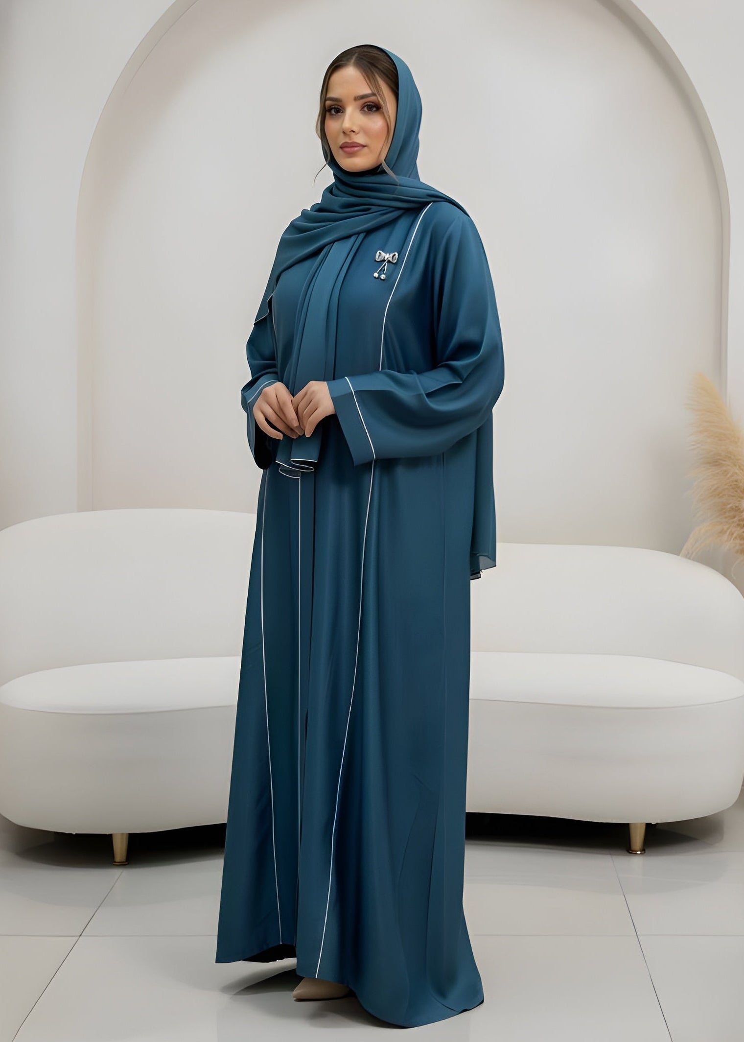 AMARA FRONT OPEN ABAYA | BLUE