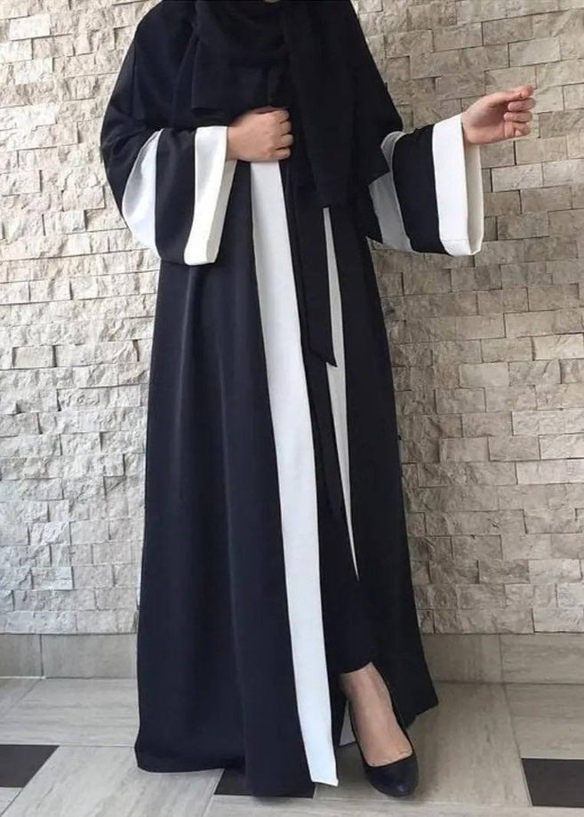 IMPORTED KIMONO ABAYA - BLACK2WHITE