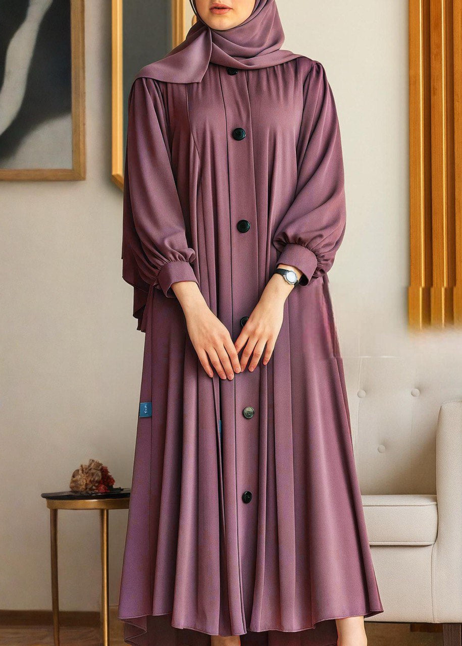 DAILYWEAR BUTTON ABAYA | MAUVE PINK