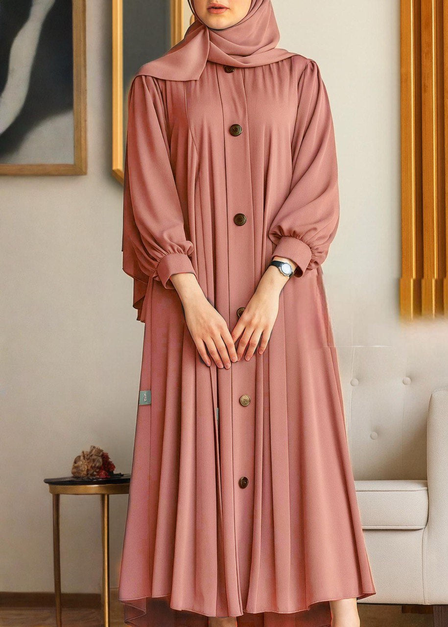 DAILYWEAR BUTTON ABAYA | PEACH