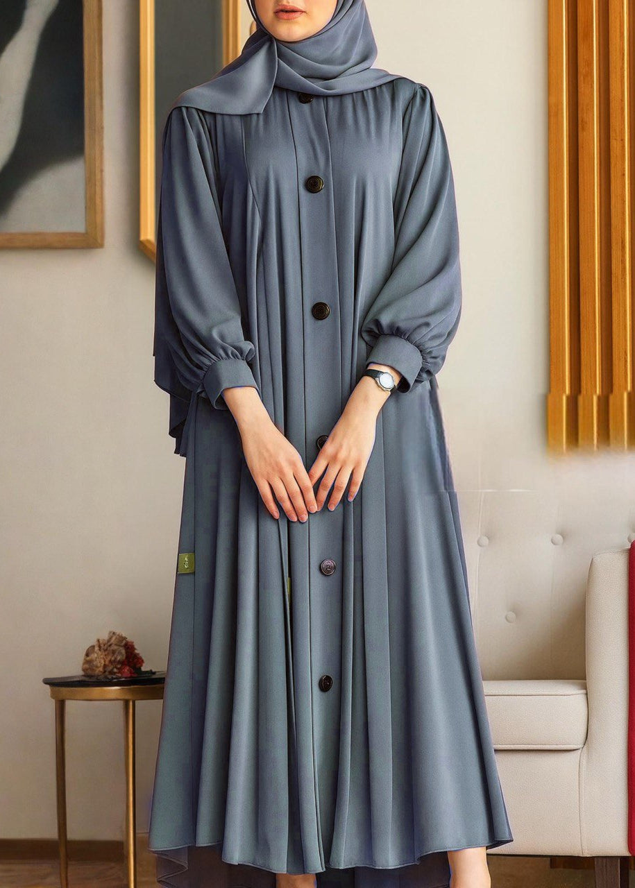 DAILYWEAR BUTTON ABAYA | GRAY
