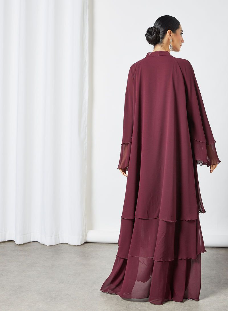 Demanded 3 layared Abaya ( MAROON )