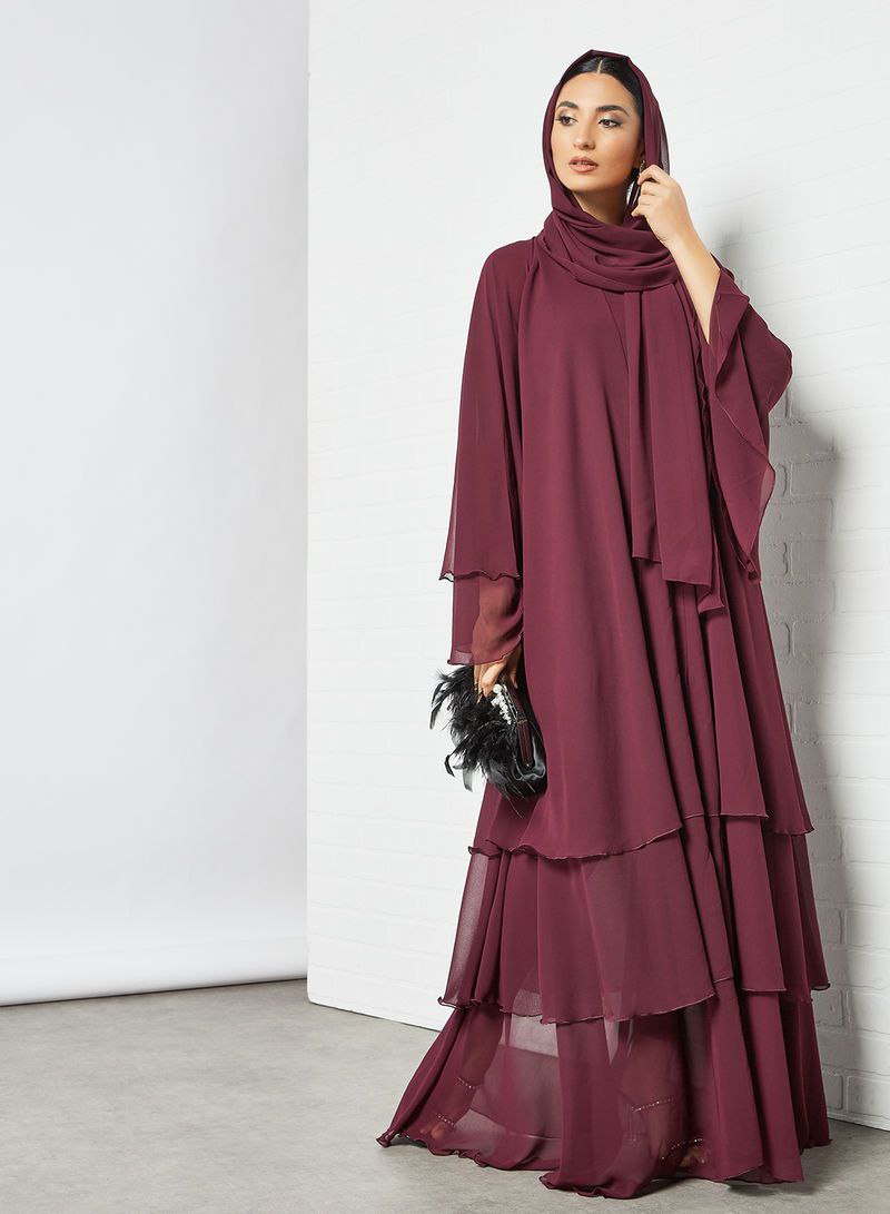 Demanded 3 layared Abaya ( MAROON )