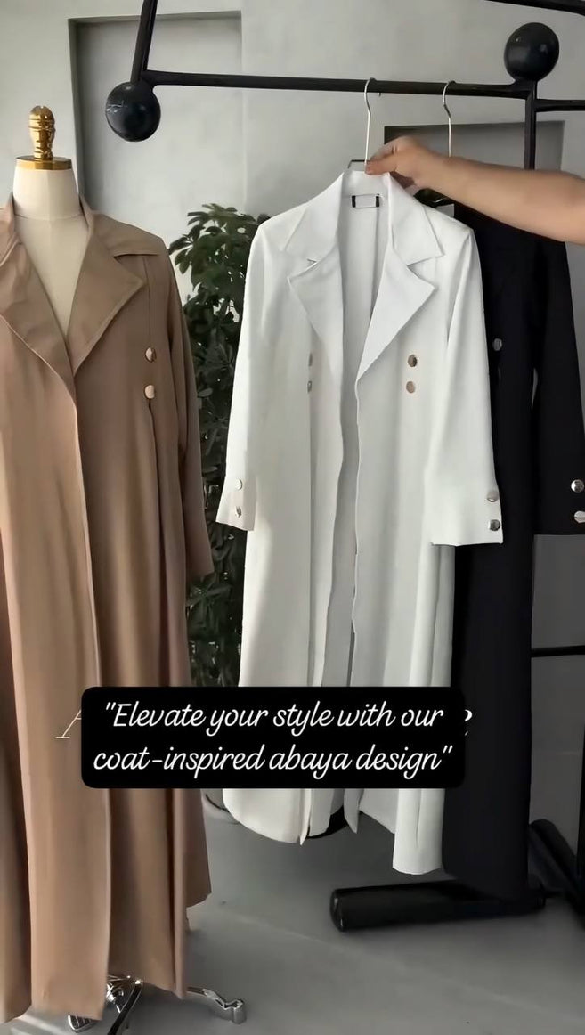 IZMAH COAT STYLE ABAYA | WHITE
