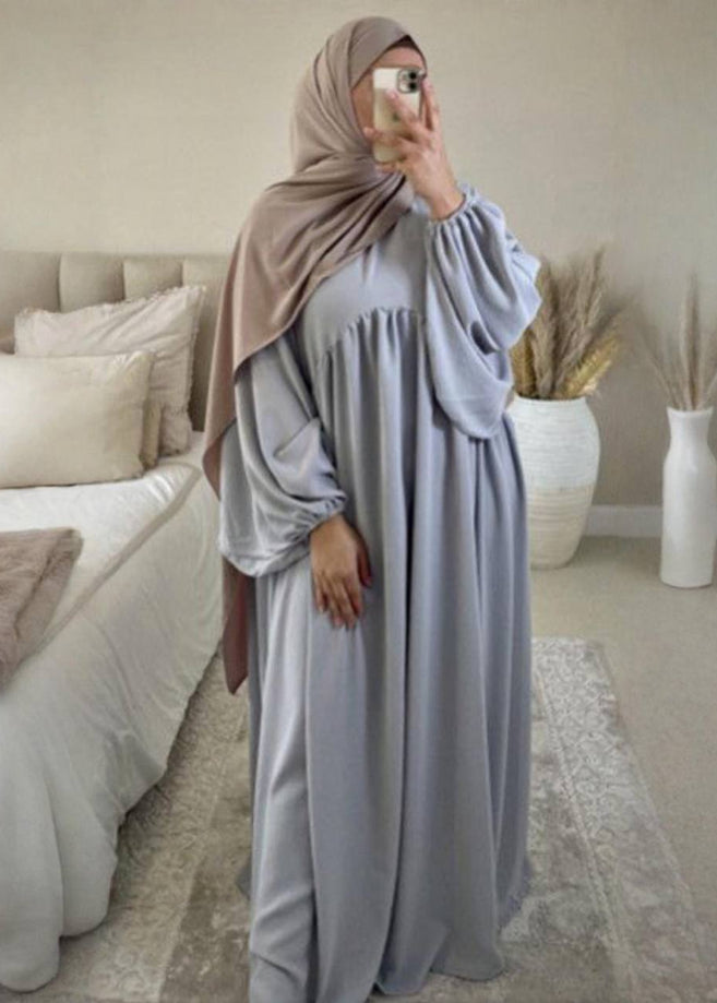 MARYAM BALLOON SLEEVE ABAYA | SAND GREY