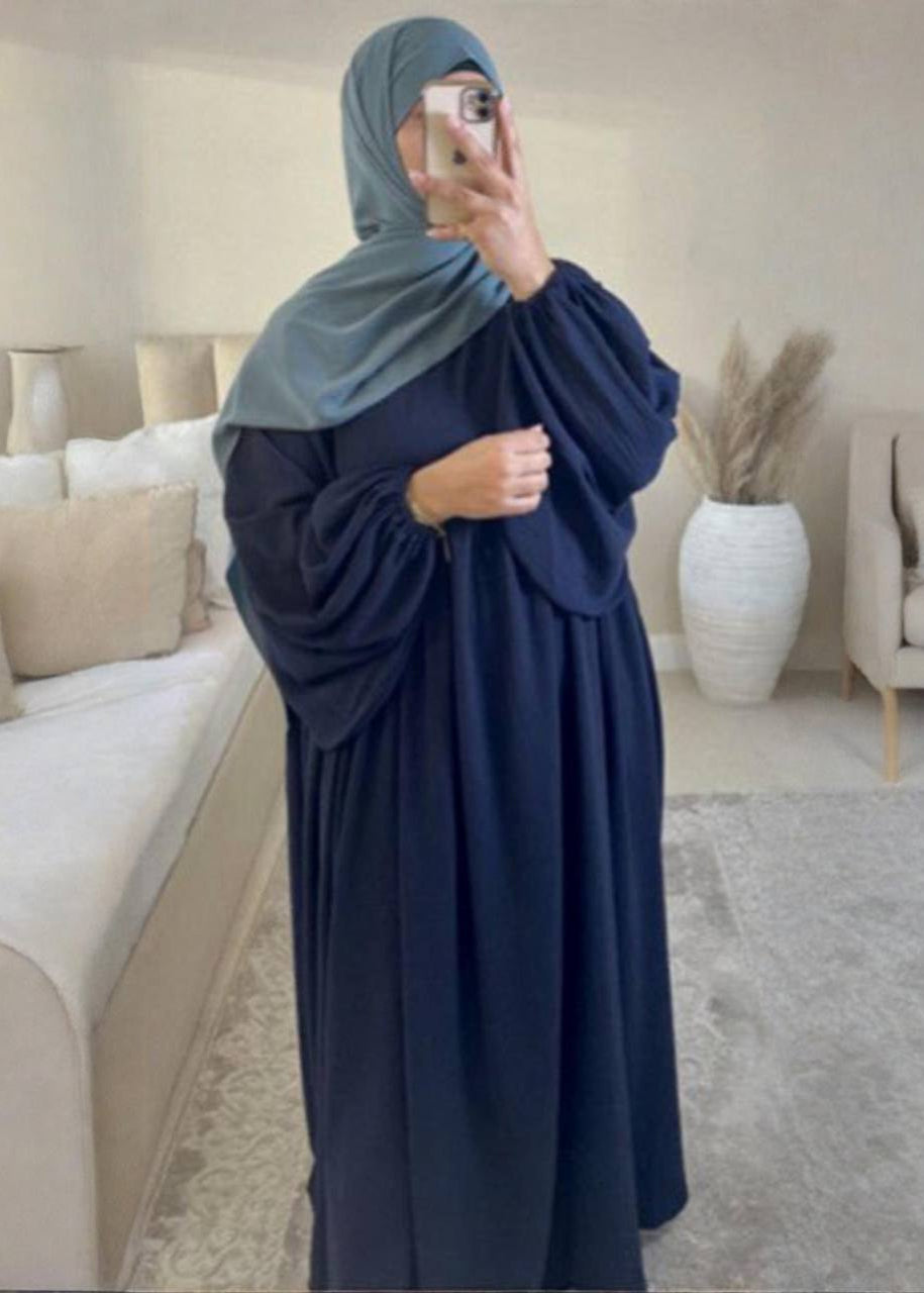 MARYAM BALLOON SLEEVE ABAYA | DARK BLUE