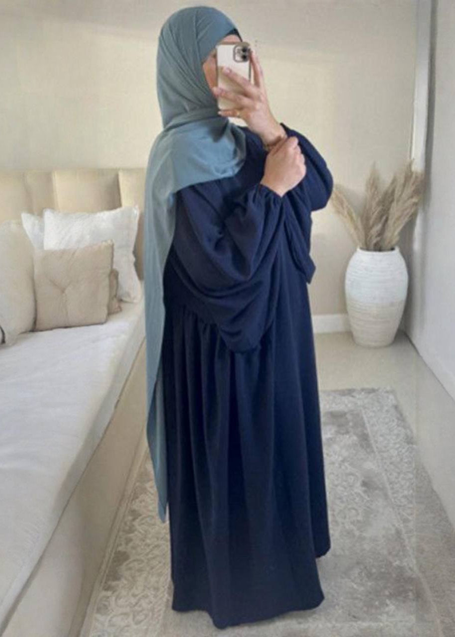 MARYAM BALLOON SLEEVE ABAYA | DARK BLUE