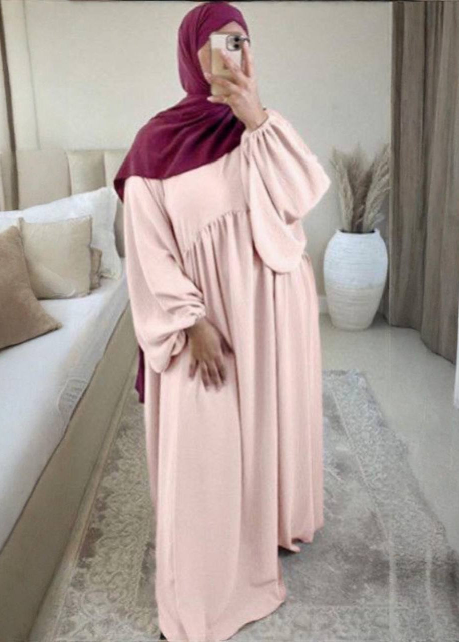 MARYAM BALLOON SLEEVE ABAYA | NUDE