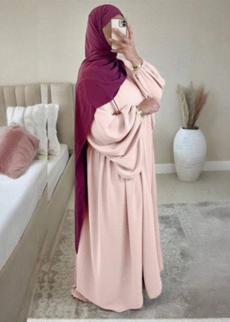 MARYAM BALLOON SLEEVE ABAYA | NUDE