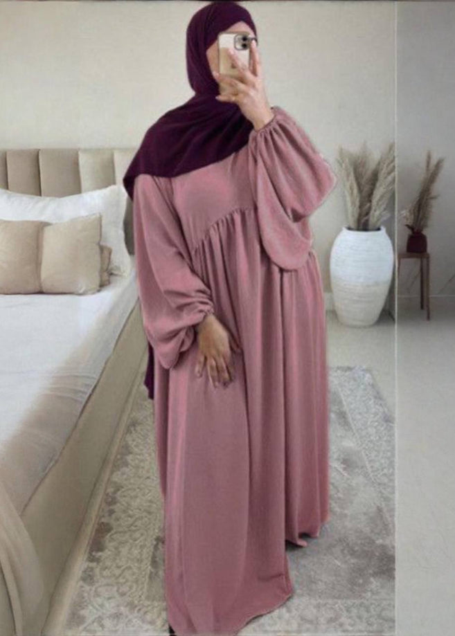 MARYAM BALLOON SLEEVE ABAYA | FLAMINGO