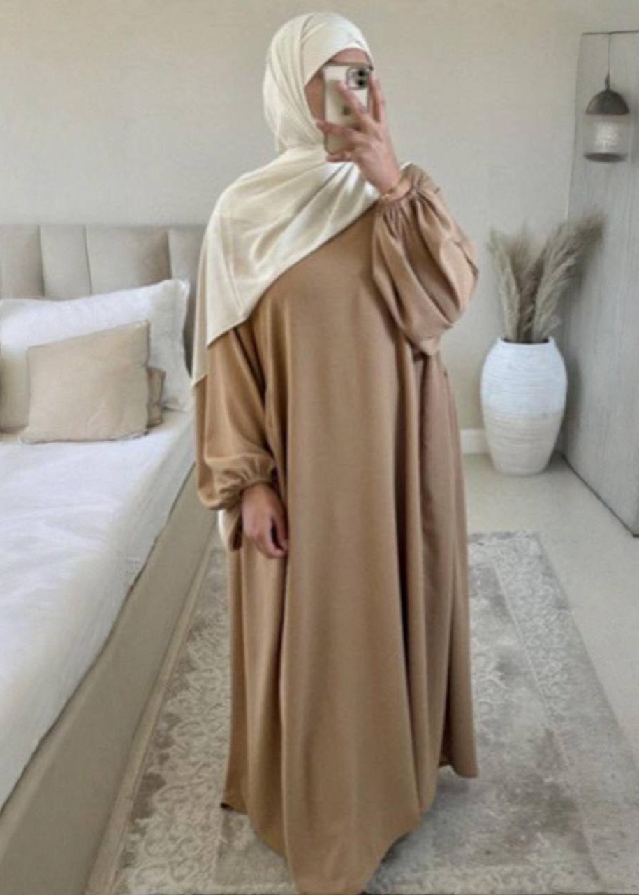 MARYAM BALLOON SLEEVE ABAYA | GOLDEN