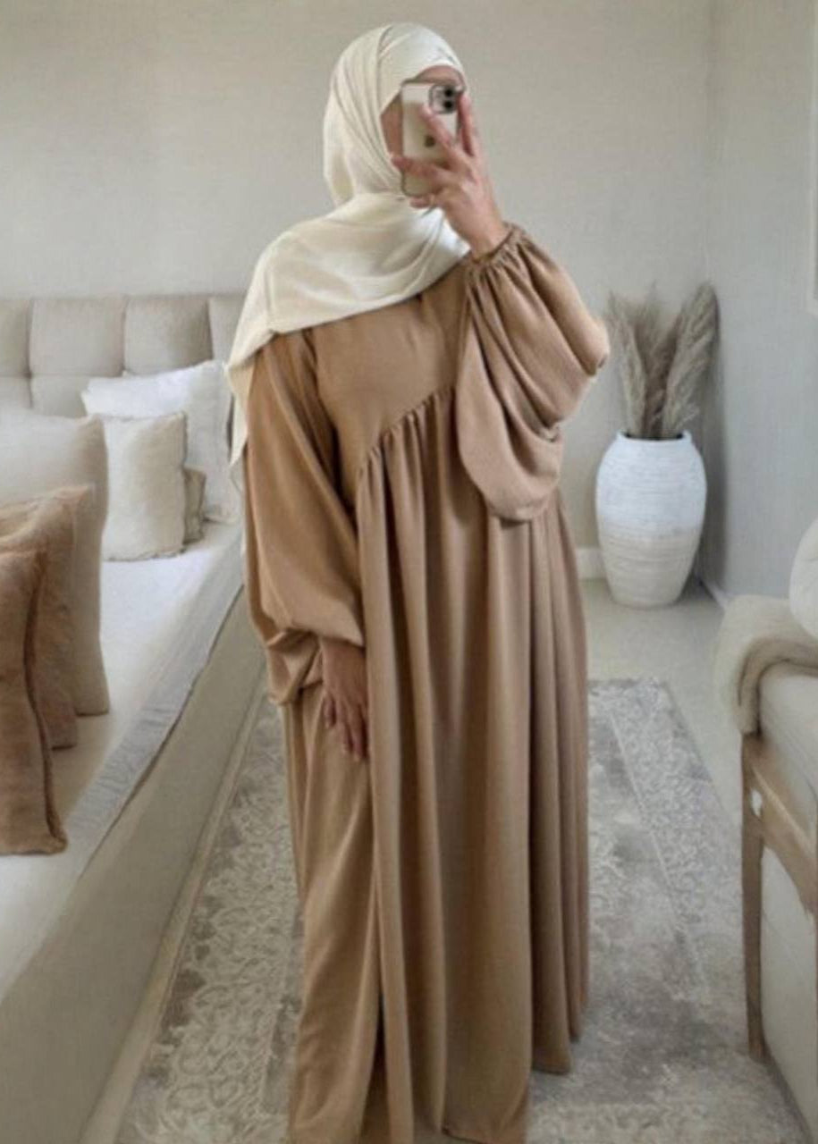 MARYAM BALLOON SLEEVE ABAYA | GOLDEN