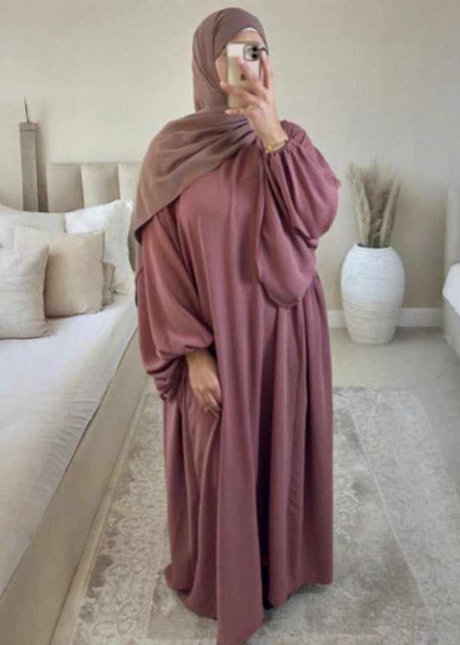 MARYAM BALLOON SLEEVE ABAYA | DUSTY PINK