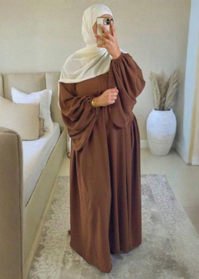 MARYAM BALLOON SLEEVE ABAYA | COPPER