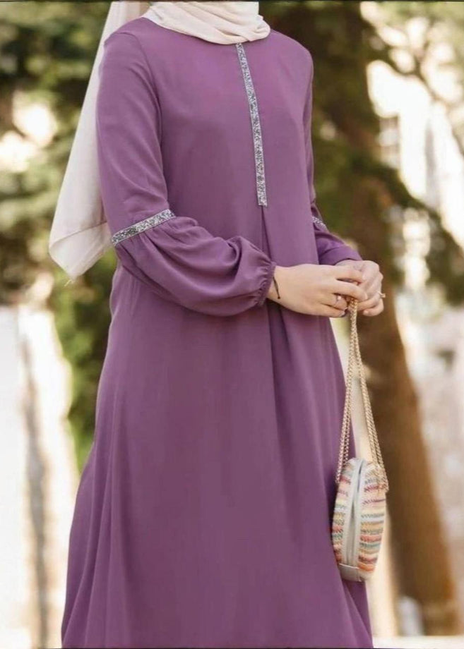 6001 - AASH BASIC ABAYA | DIFFRENT PINK