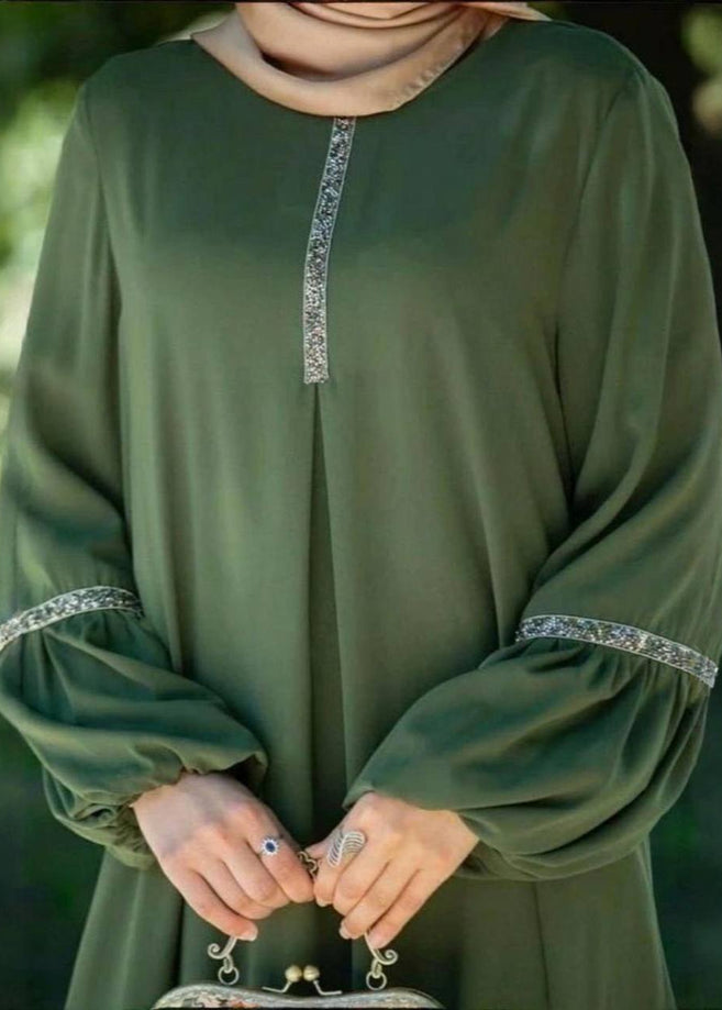 6001 - AASH BASIC ABAYA | SPL OLIVE