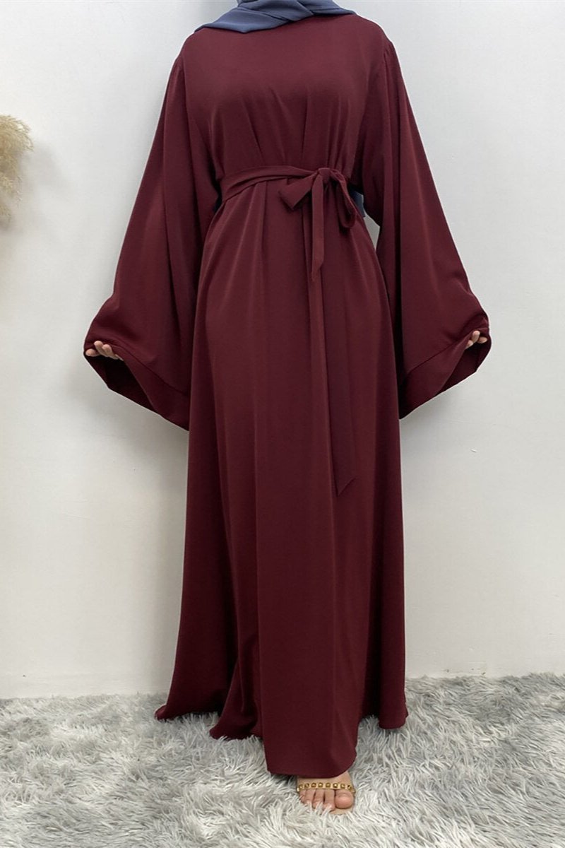 10IN  Daily Wear Basic Abaya - ( MAHROON )