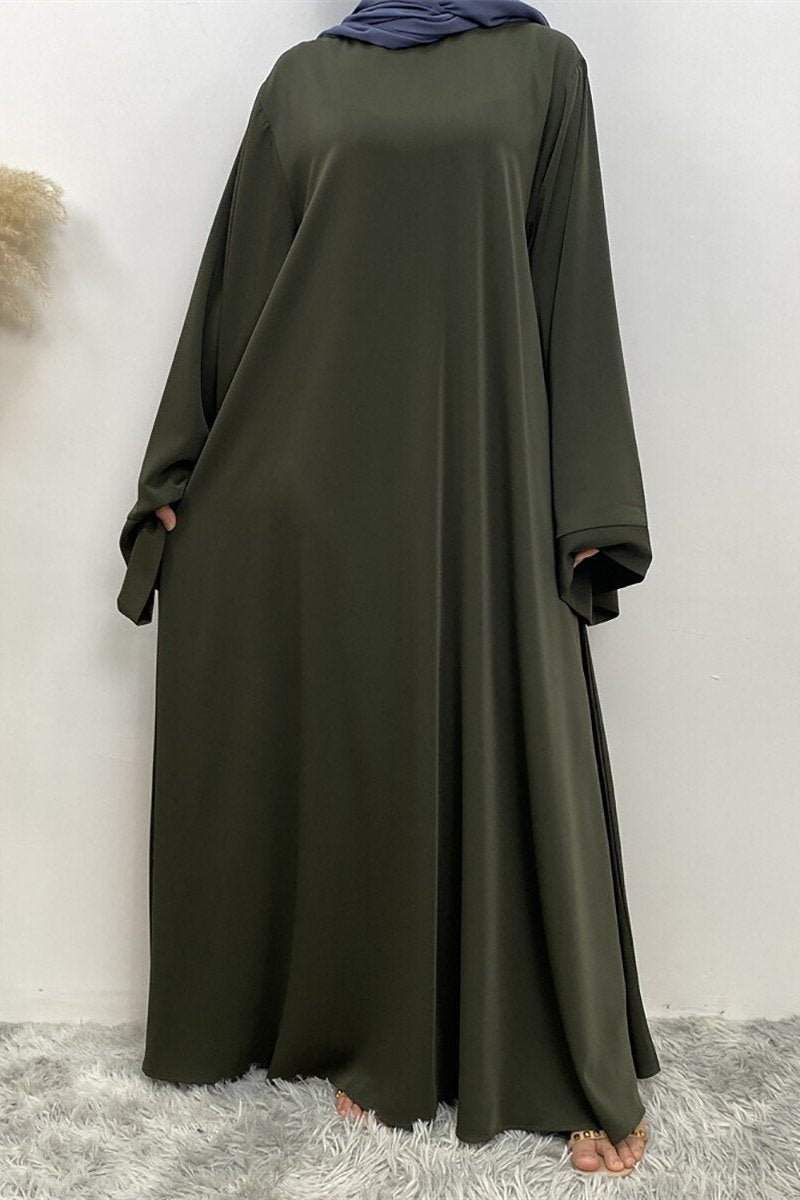 10IN  Daily Wear Basic Abaya - ( OLIVE )