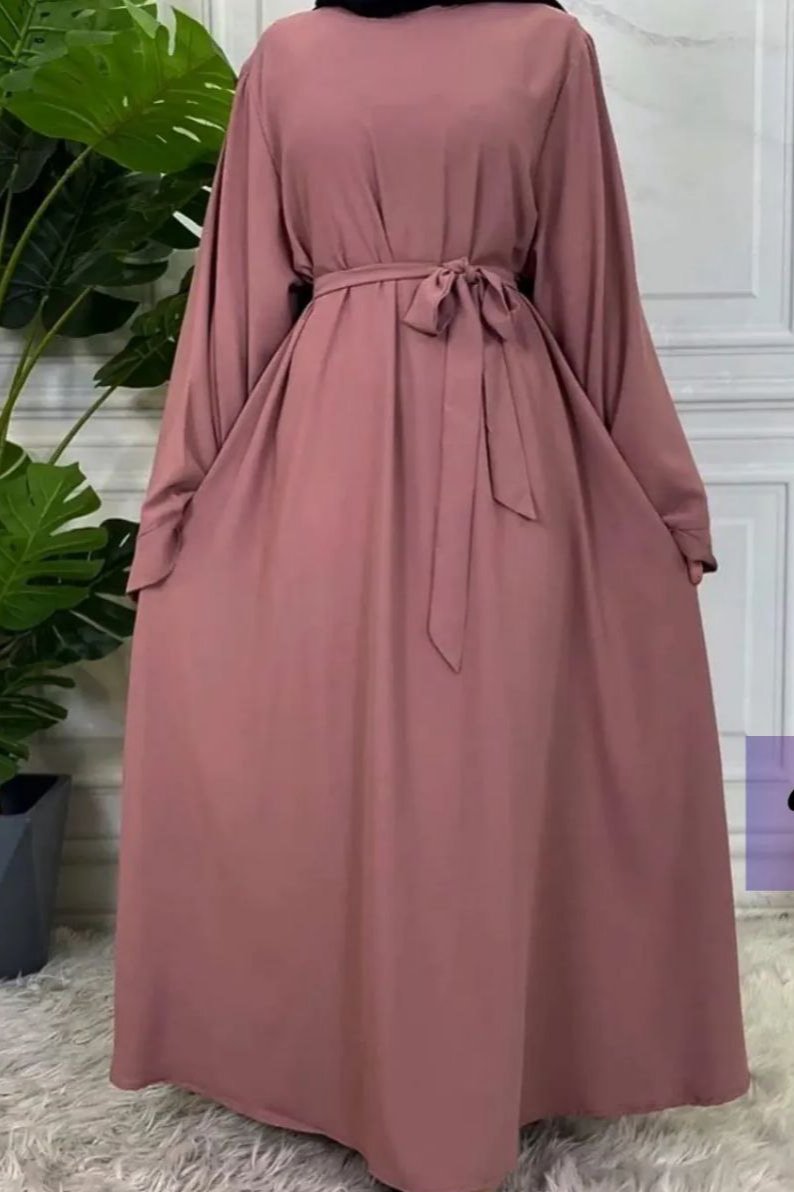 10IN  Daily Wear Basic Abaya - ( DUSTY PINK )