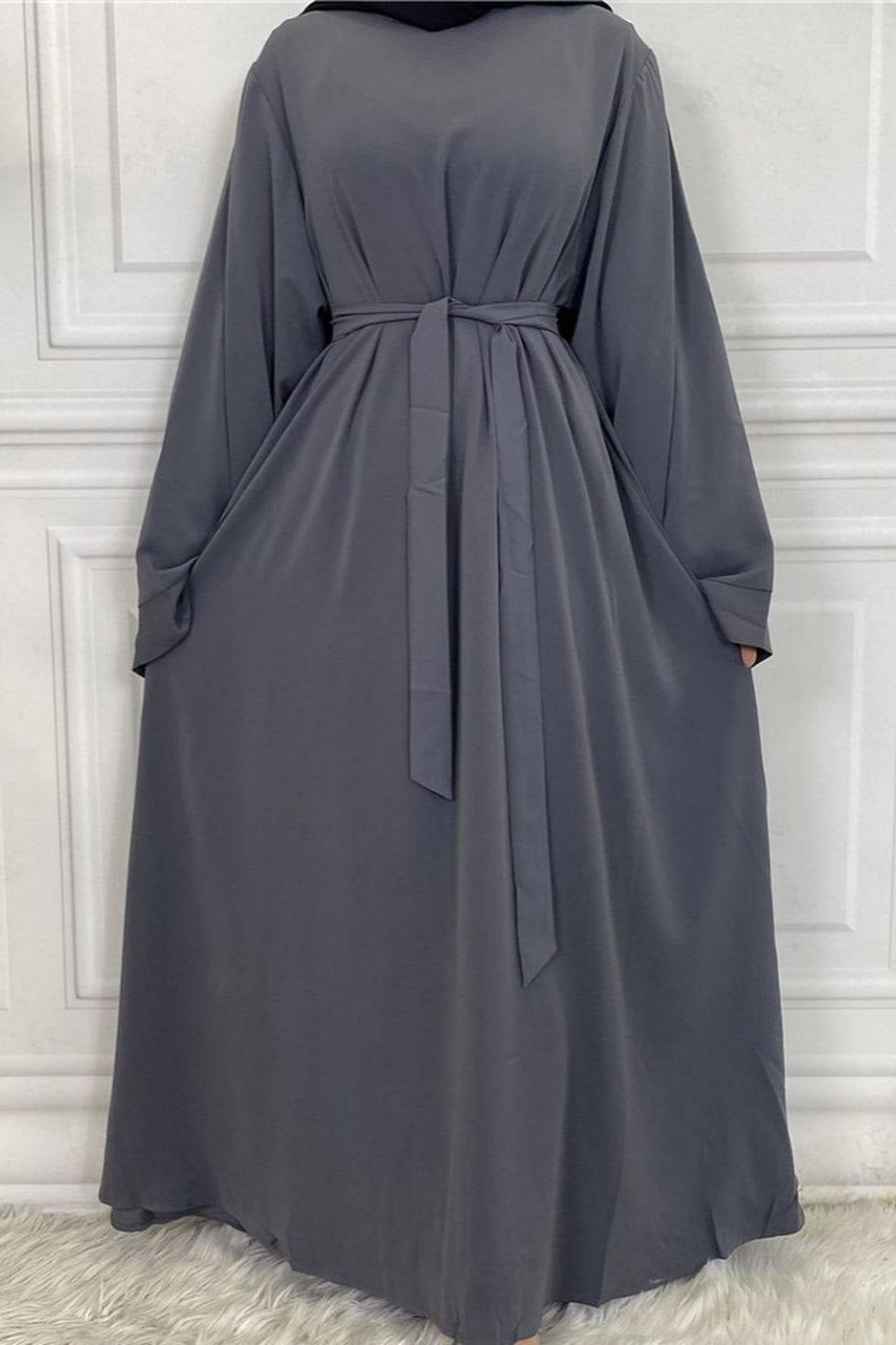 10IN  Daily Wear Basic Abaya - ( GRAY )