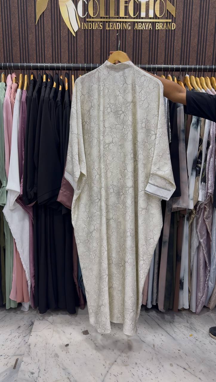 INSHA ZIPPER ABAYA | WHITE