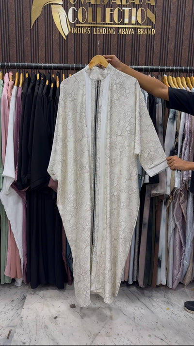 INSHA ZIPPER ABAYA | WHITE