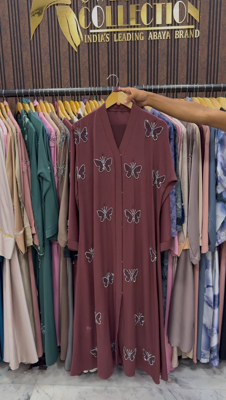 FAIRY FRONT OPEN ABAYA | MAROON