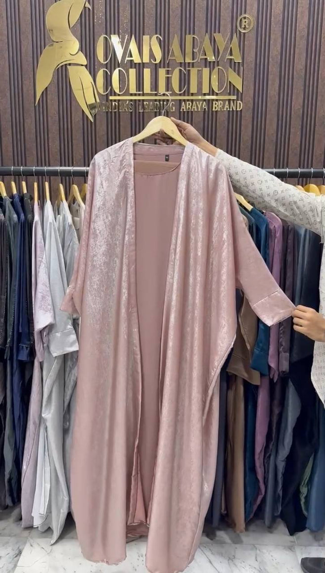 AL-HURIYA DOUBLE SHRUG ABAYA | PEACH