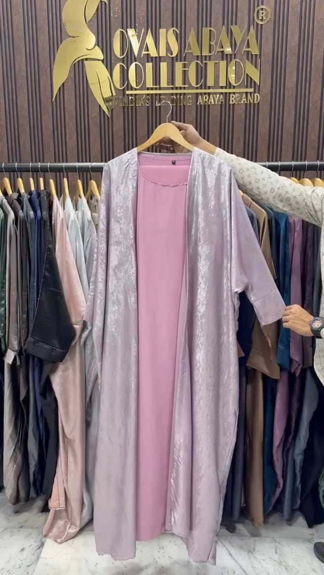 AL-HURIYA DOUBLE SHRUG ABAYA | PINK