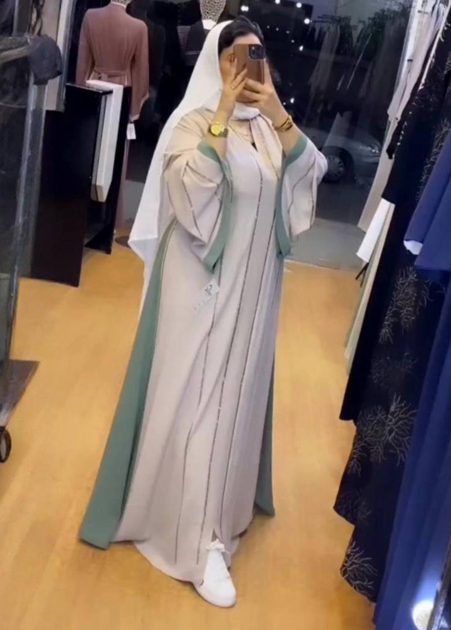 AL-ALINA FULLY CLOSED ABAYA | NUDE