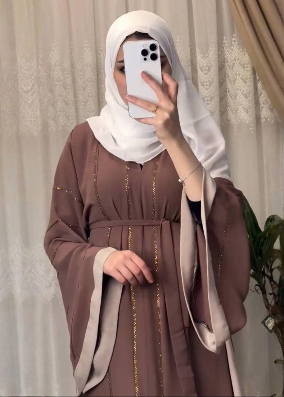 AL-ALINA FULLY CLOSED ABAYA | BROWN