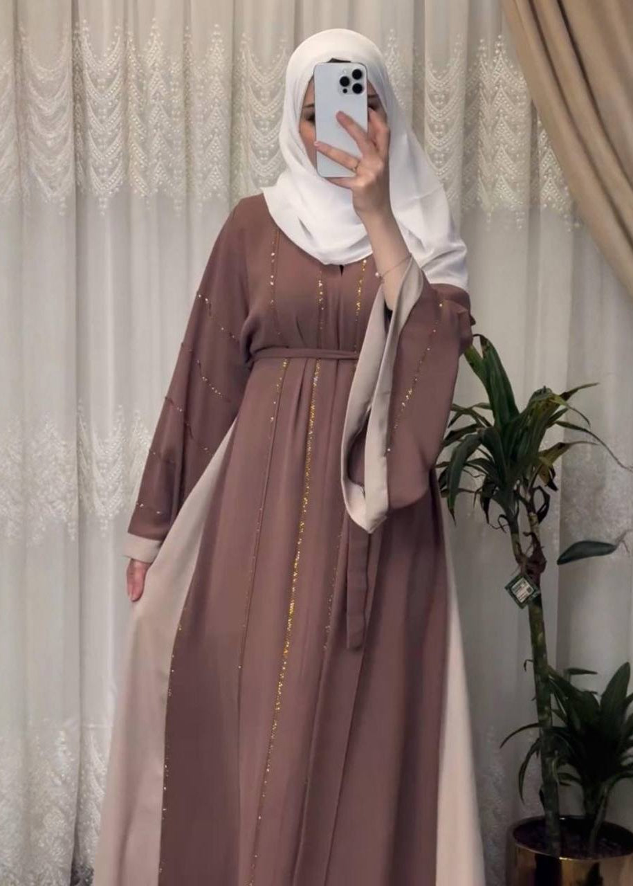 AL-ALINA FULLY CLOSED ABAYA | BROWN