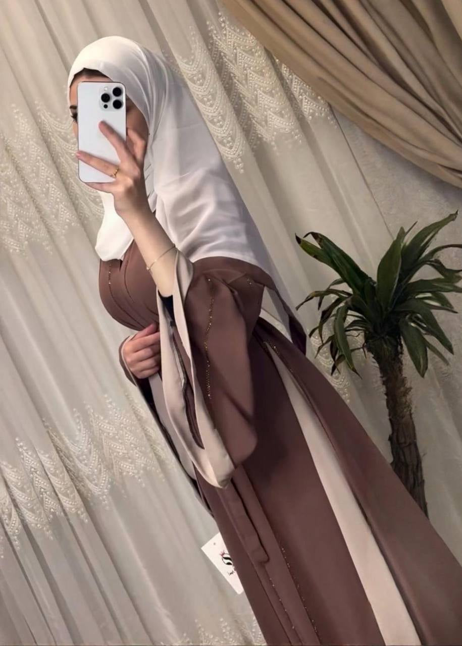 AL-ALINA FULLY CLOSED ABAYA | BROWN